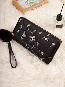 Embroidery Multi-card Slots Long Wallet