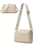 Cream Leather Wallet Shoulder Bag