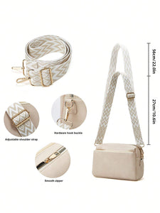 Cream Leather Wallet Shoulder Bag