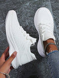 White Solid Color Breathable Casual Shoes