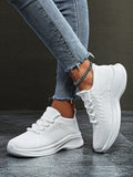 White Solid Color Breathable Casual Shoes