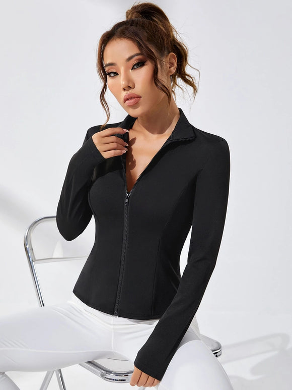 Black Zip Up Sports Jacket