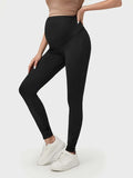 Black Wide Waistband Solid Leggings