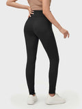 Black Wide Waistband Solid Leggings