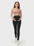 Black Wide Waistband Solid Leggings