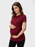 Burgundy Solid Nursing Tee