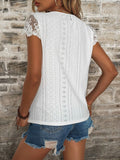 Contrast Lace Button Front Te