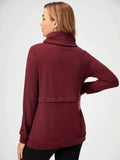 Nursing Drawstring Detail Pocket Front Sweatshirt