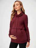 Nursing Drawstring Detail Pocket Front Sweatshirt