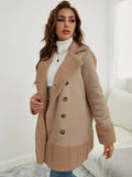Frenchy Teddy Lined Double Breasted Coat