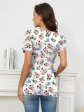 Floral Print Knot Side Nursing Tee