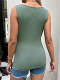 Mint Green Ribbed Knit Nursing Tank Top