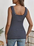 Striped Print Nursing Tank Top