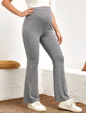 Maternity Marled Knit Flare Leg Pants