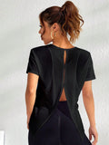 Split Back Asymmetrical Hem Sports Tee