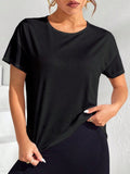 Split Back Asymmetrical Hem Sports Tee