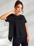 Split Back Asymmetrical Hem Sports Tee